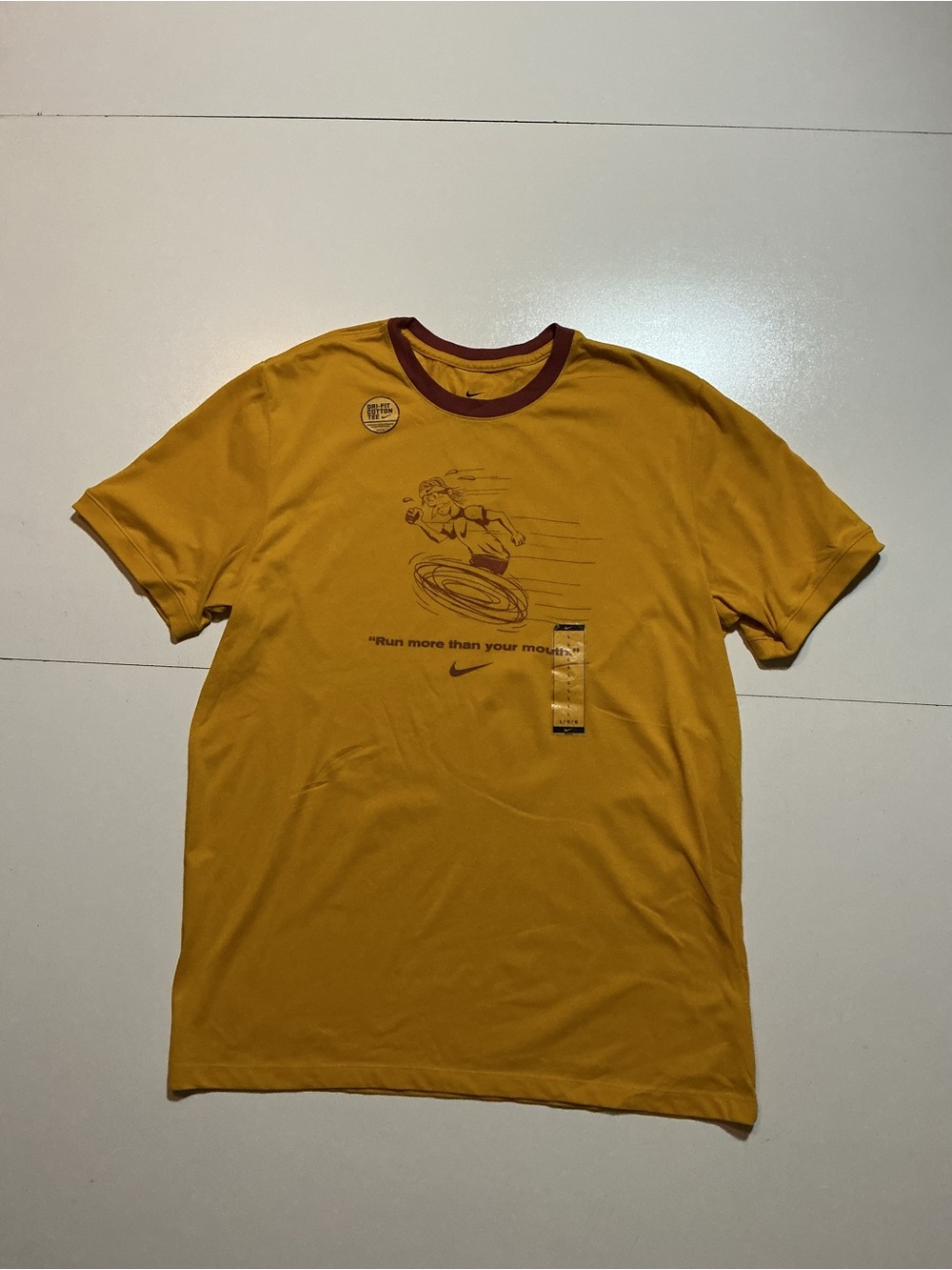 NWT Nike Standard Center
Swoosh Run More Than Your Mouth Cartoon Graphic T-Shirt